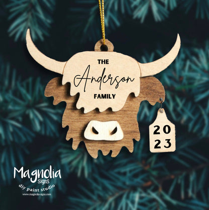 Highland Cow Personalized Ornament