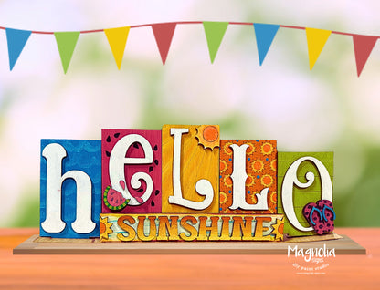 Hello Sunshine or Patriotic Tile shelf sitter- Pre-Order