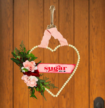 Beaded Heart Wreath