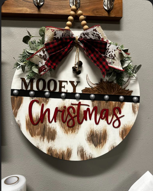 Mooey Christmas Doorhanger