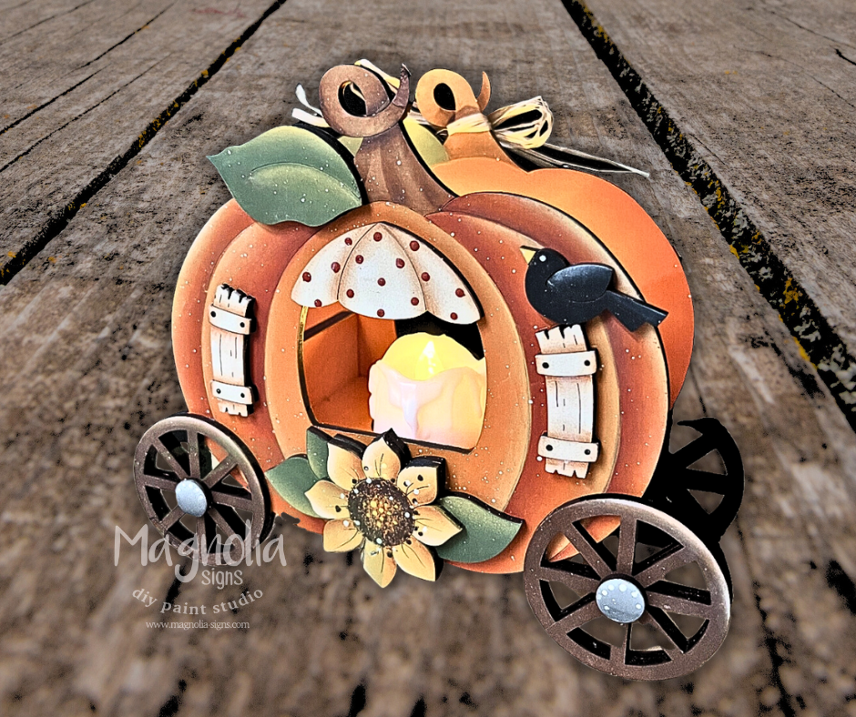 Pumpkin Carriage Candle Holder