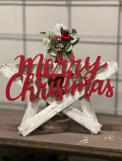 Rustic Merry Christmas Star