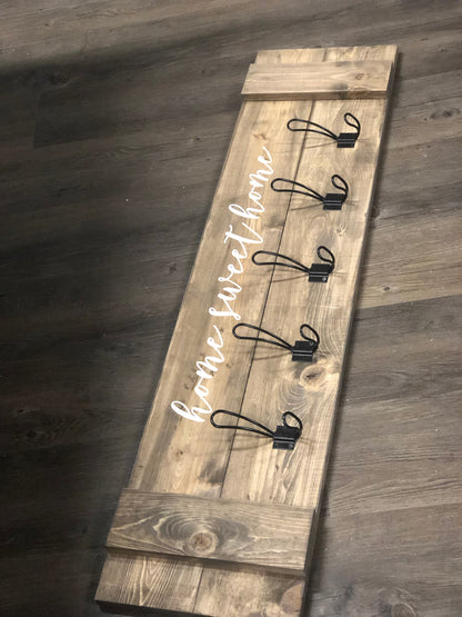 Coat rack with hooks