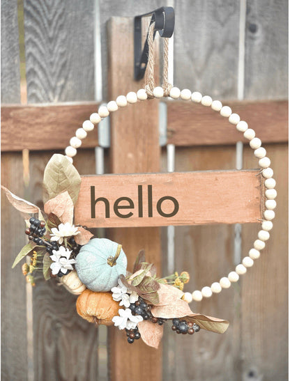 Fall Wood Bead Wreath