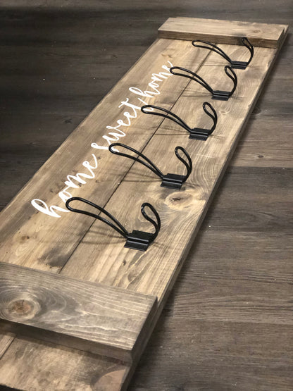 Coat rack with hooks