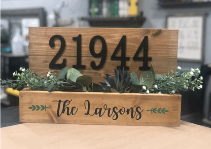 House Numbers with planter box