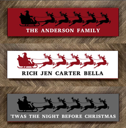 Personalized Santa Sleigh Plank