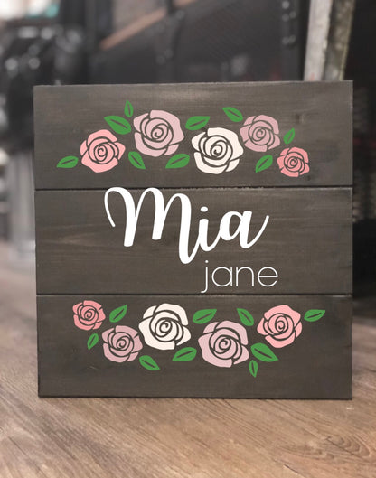 Nursery name sign- Flowers